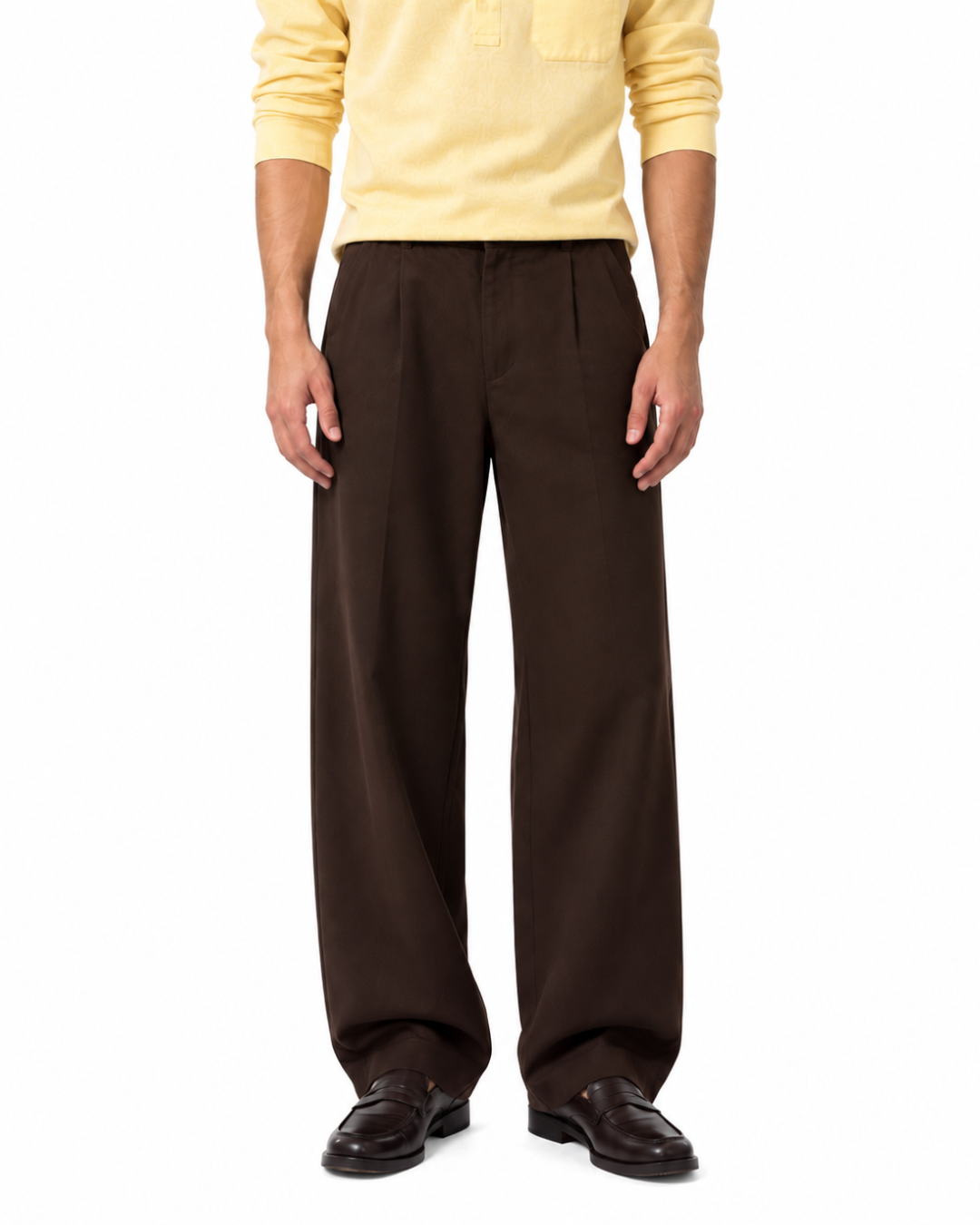 Rich Pleated Pants - Coffee Bean