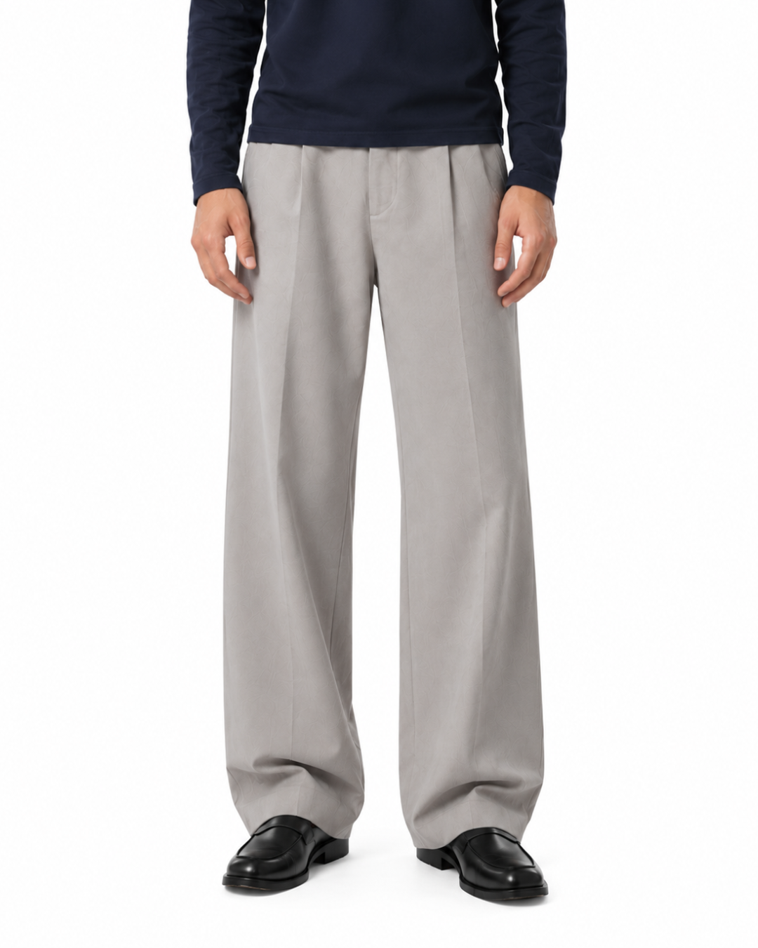 Rich Pleated Pants - Light Grey