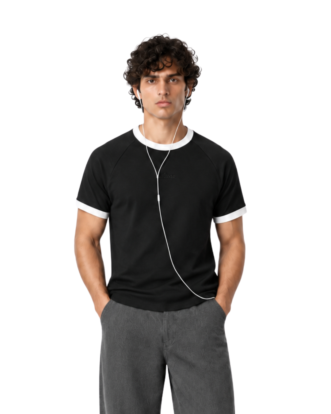 Ringer Raglan Tee - Black / White