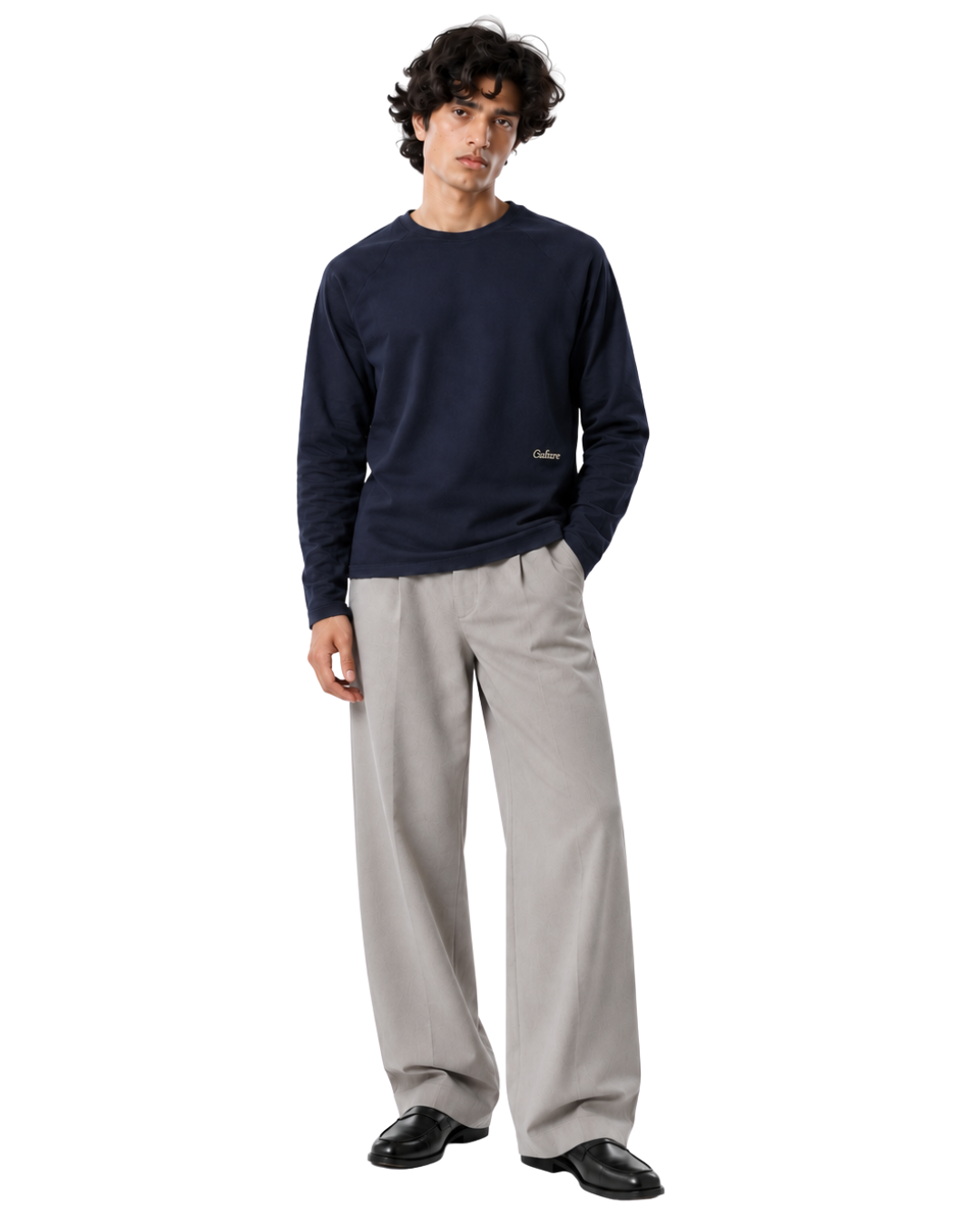 Rich Pleated Pants - Light Grey