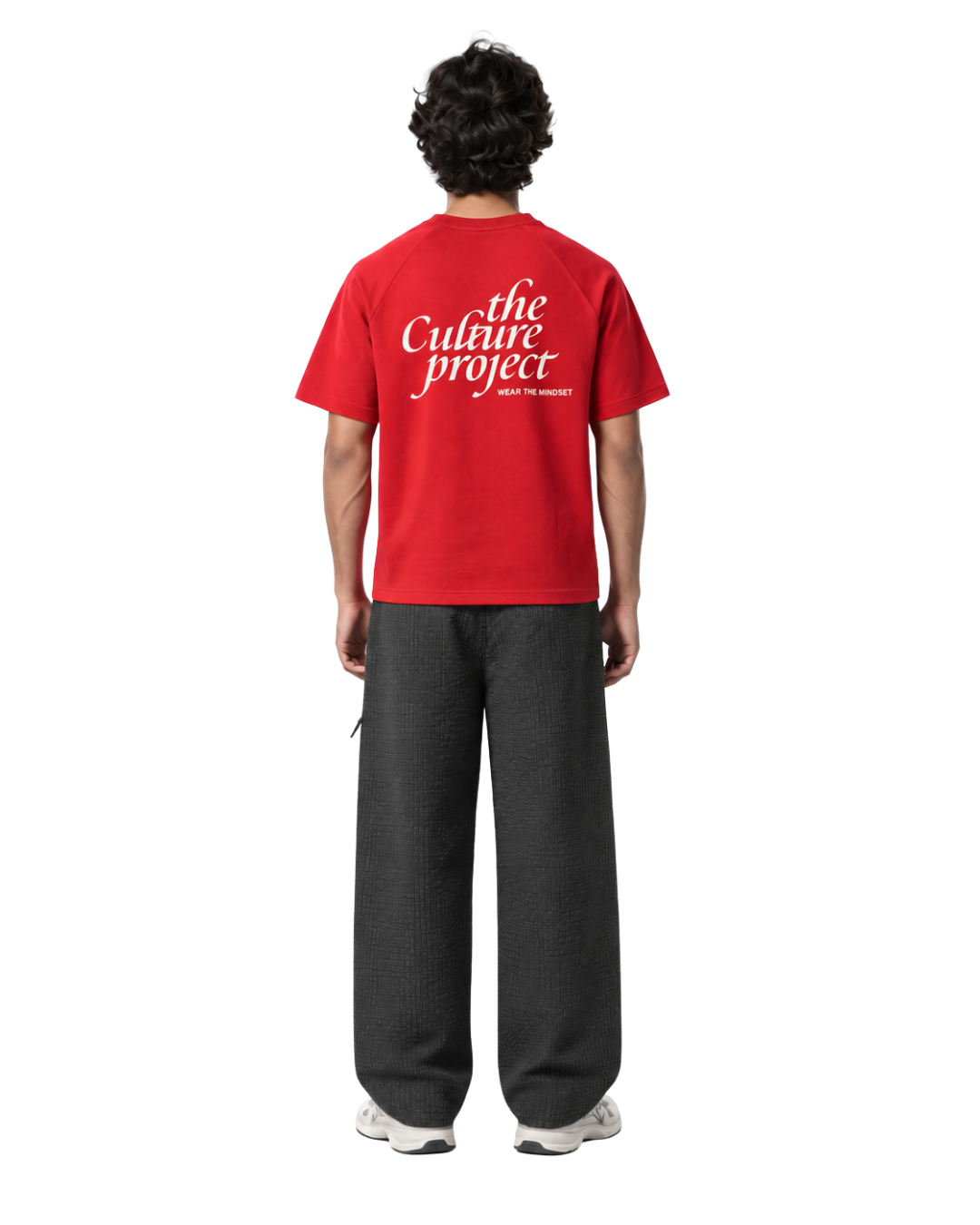 Short Sleeve Oversized Raglan Tee - Red
