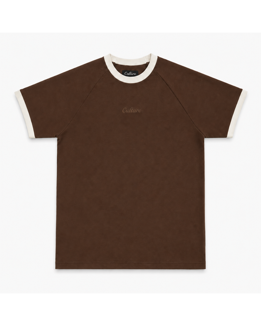 Ringer Raglan Tee - Brown / Off white