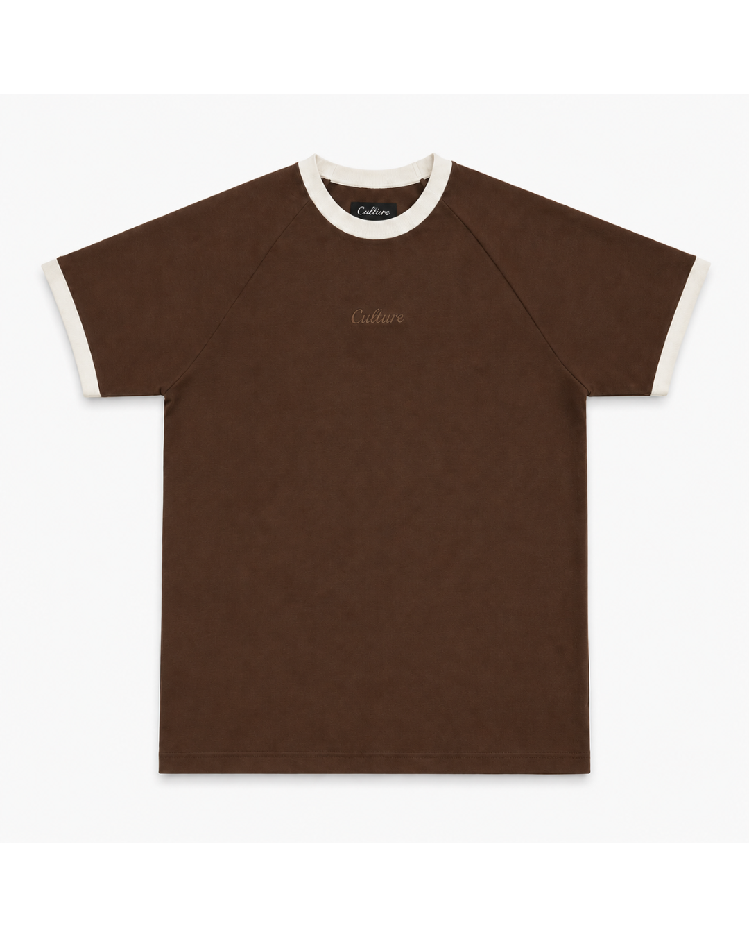Ringer Raglan Tee - Brown / Off white