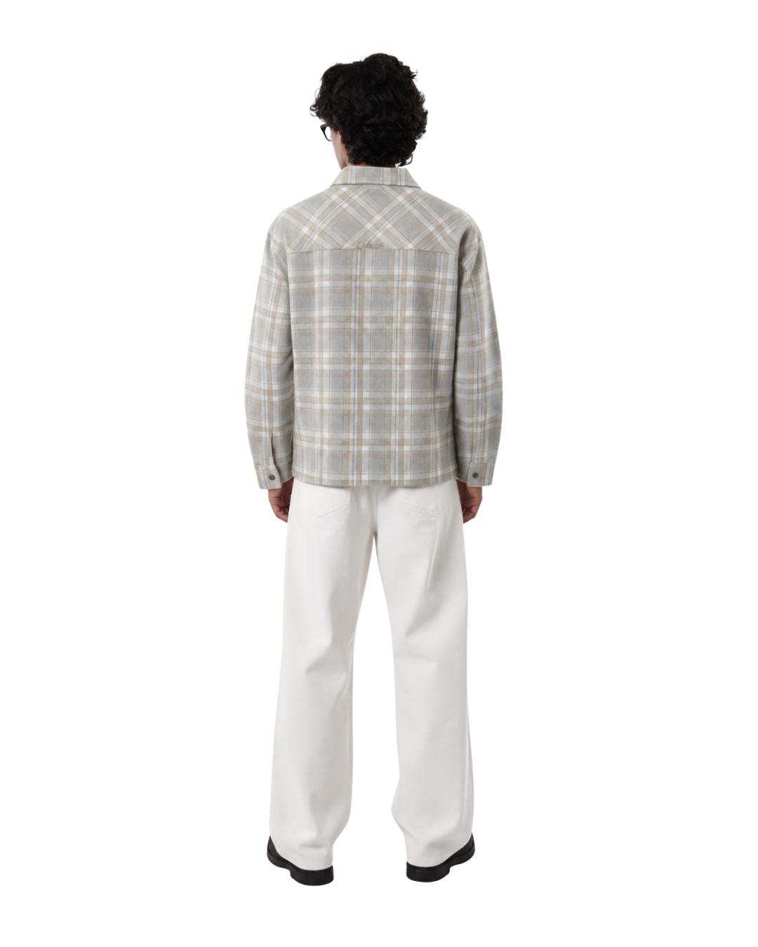 Flannel Polo Shirt - Beige