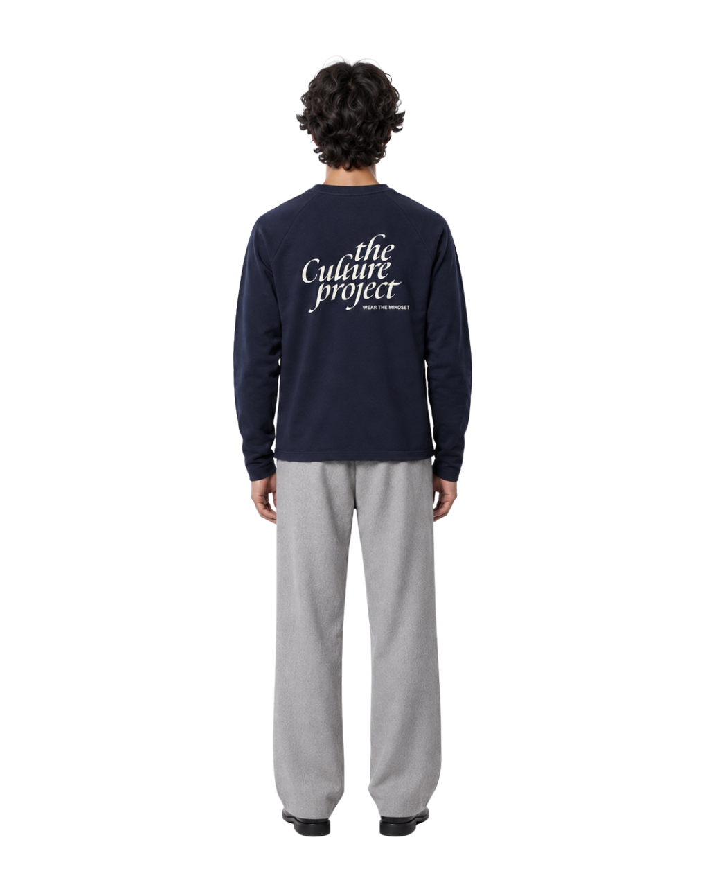 Long Sleeve Oversized Raglan Tee - Navy