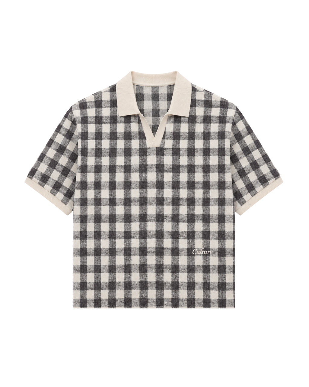 Checkered Polo shirt - Black / offwhite
