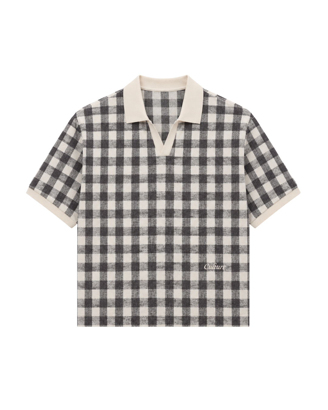 Checkered Polo shirt - Black / offwhite