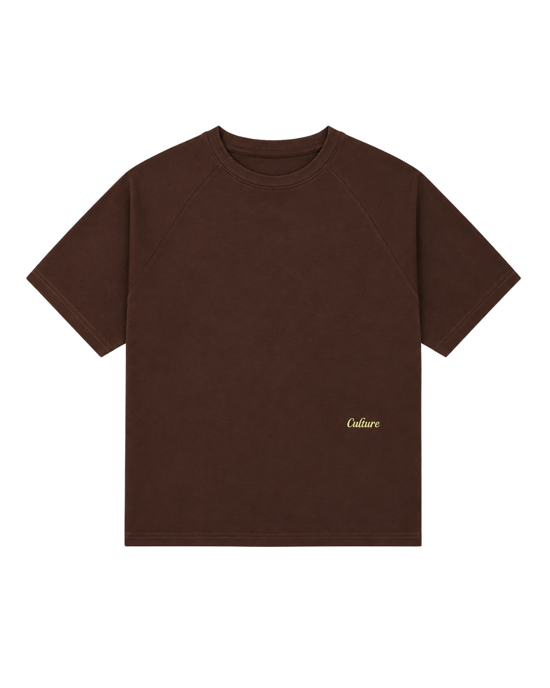 Short Sleeve Oversized Raglan Tee - Coffee Bean