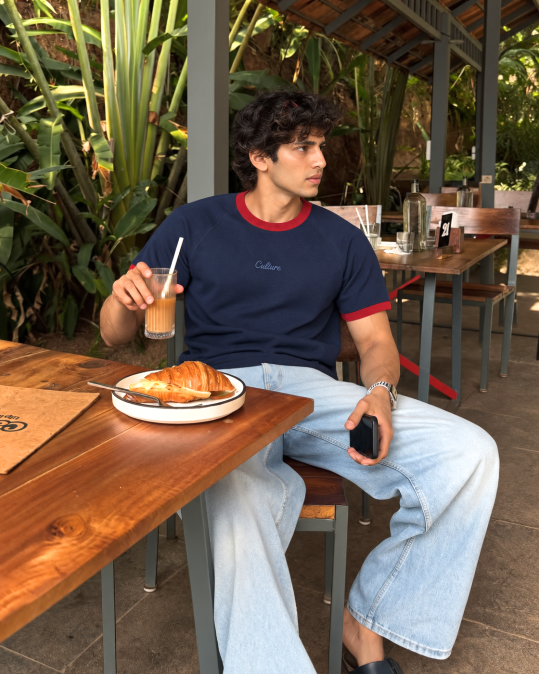 Ringer Raglan Tee - Navy / Red