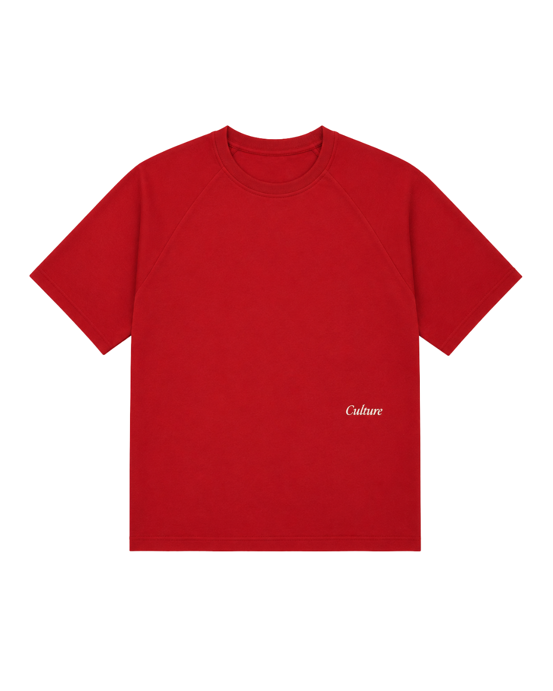Short Sleeve Oversized Raglan Tee - Red