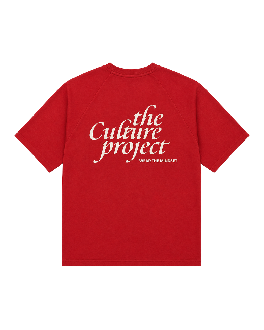 Short Sleeve Oversized Raglan Tee - Red