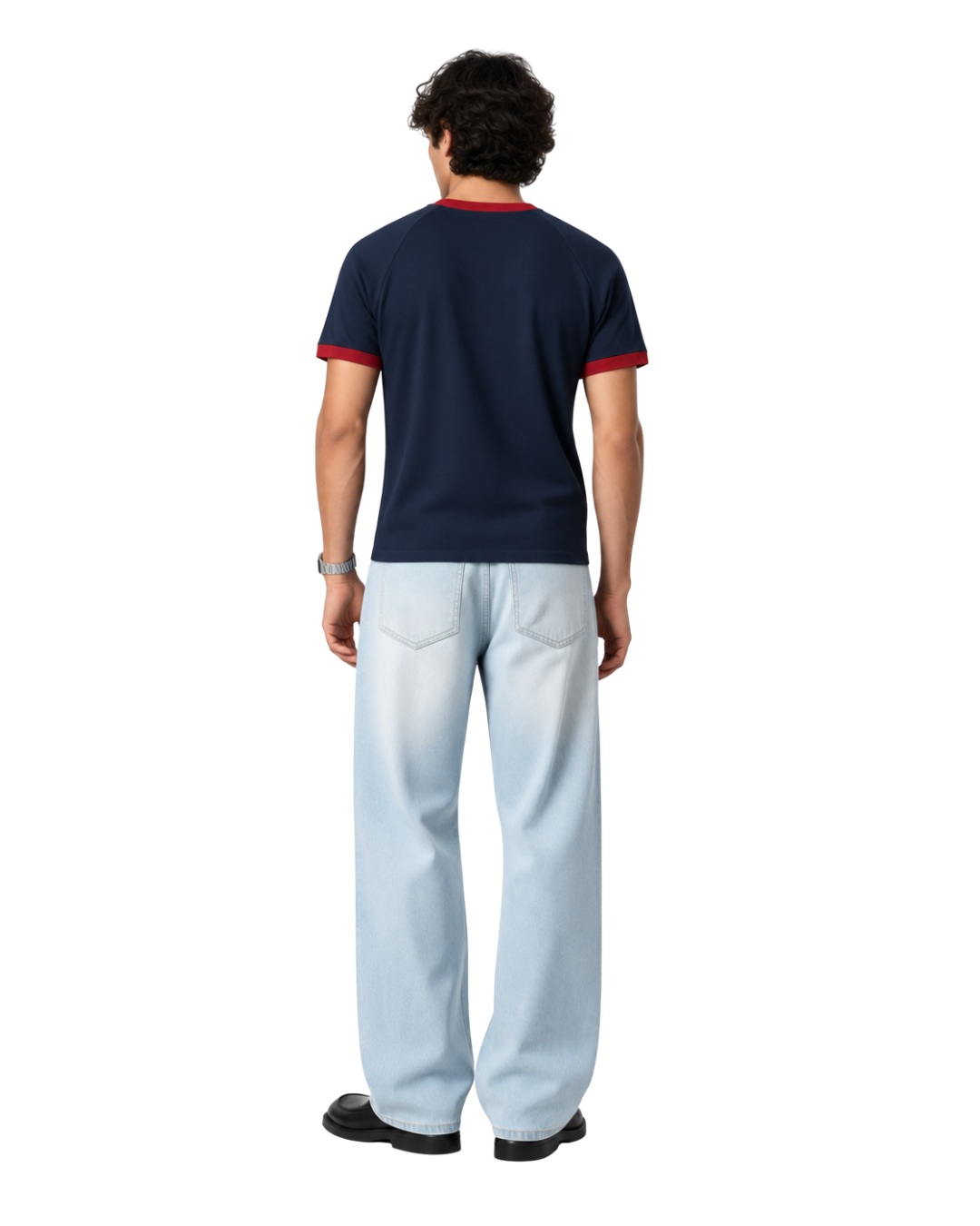 Ringer Raglan Tee - Navy / Red
