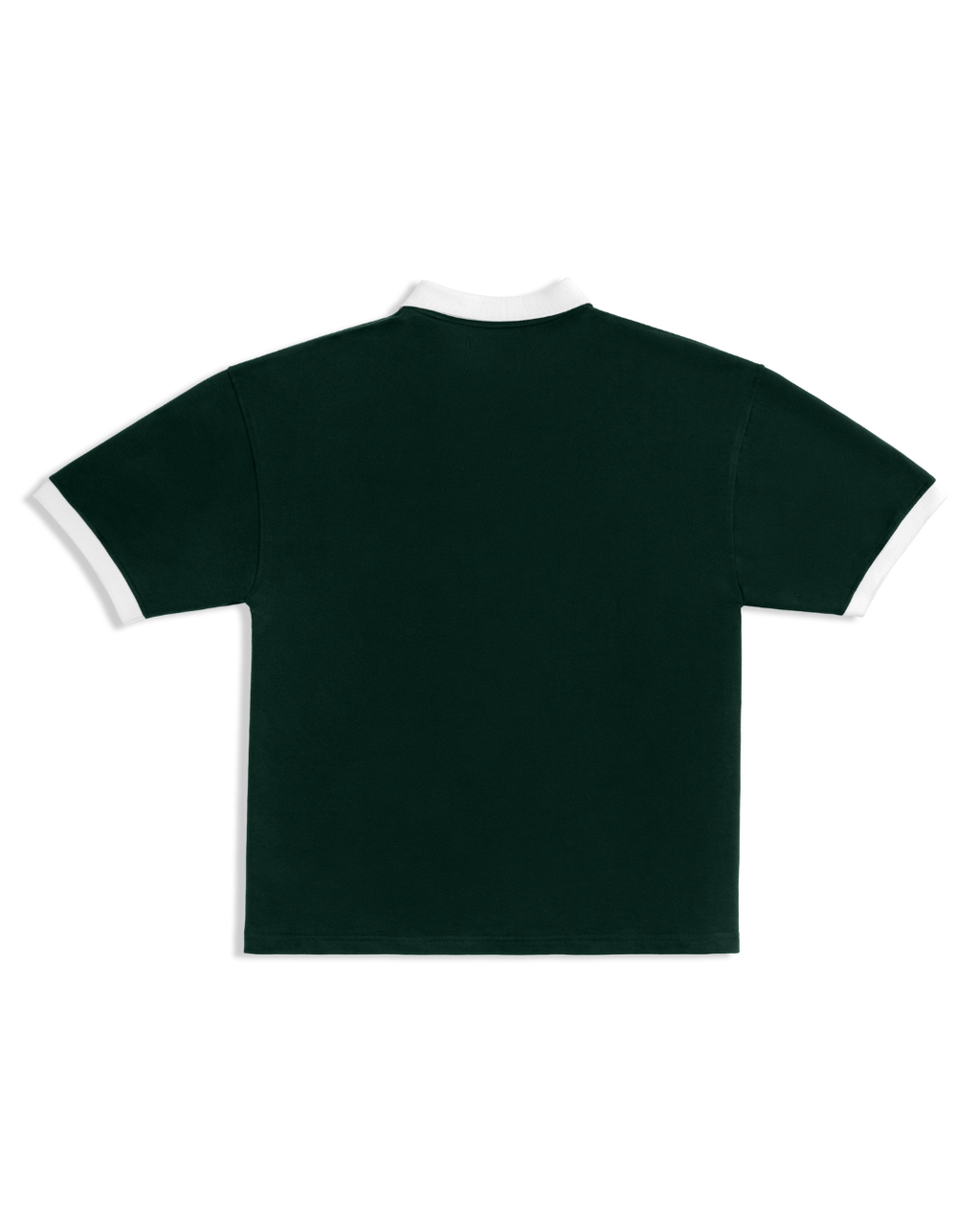 Contrast Collar Polo - Forest Green/White
