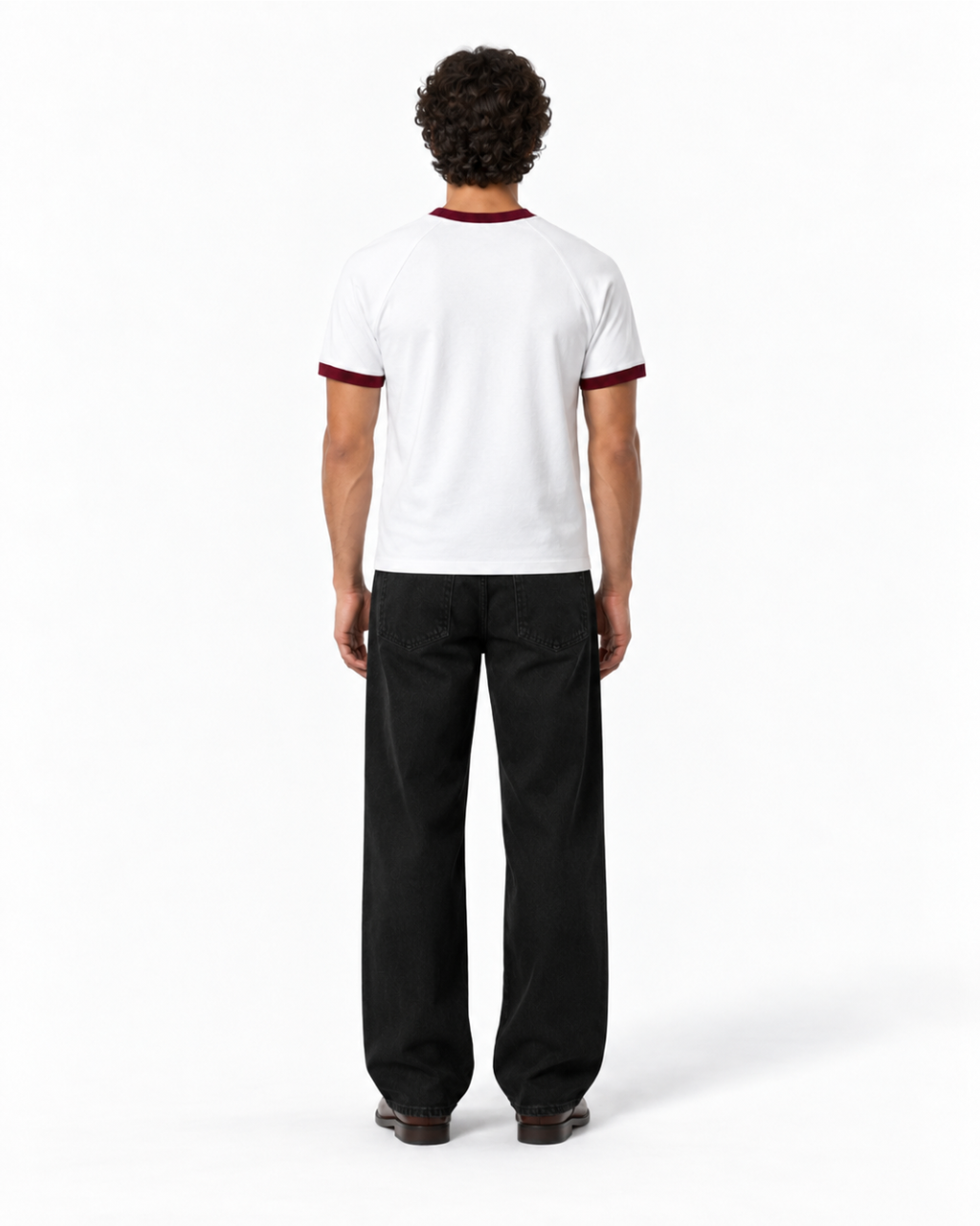 Ringer Raglan Tee - White / Burgundy