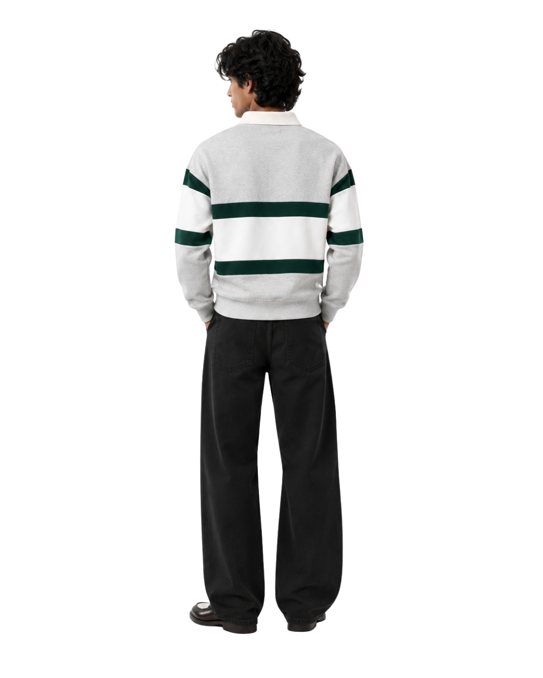 Crossover Sweat - Light Melange / Forest Green