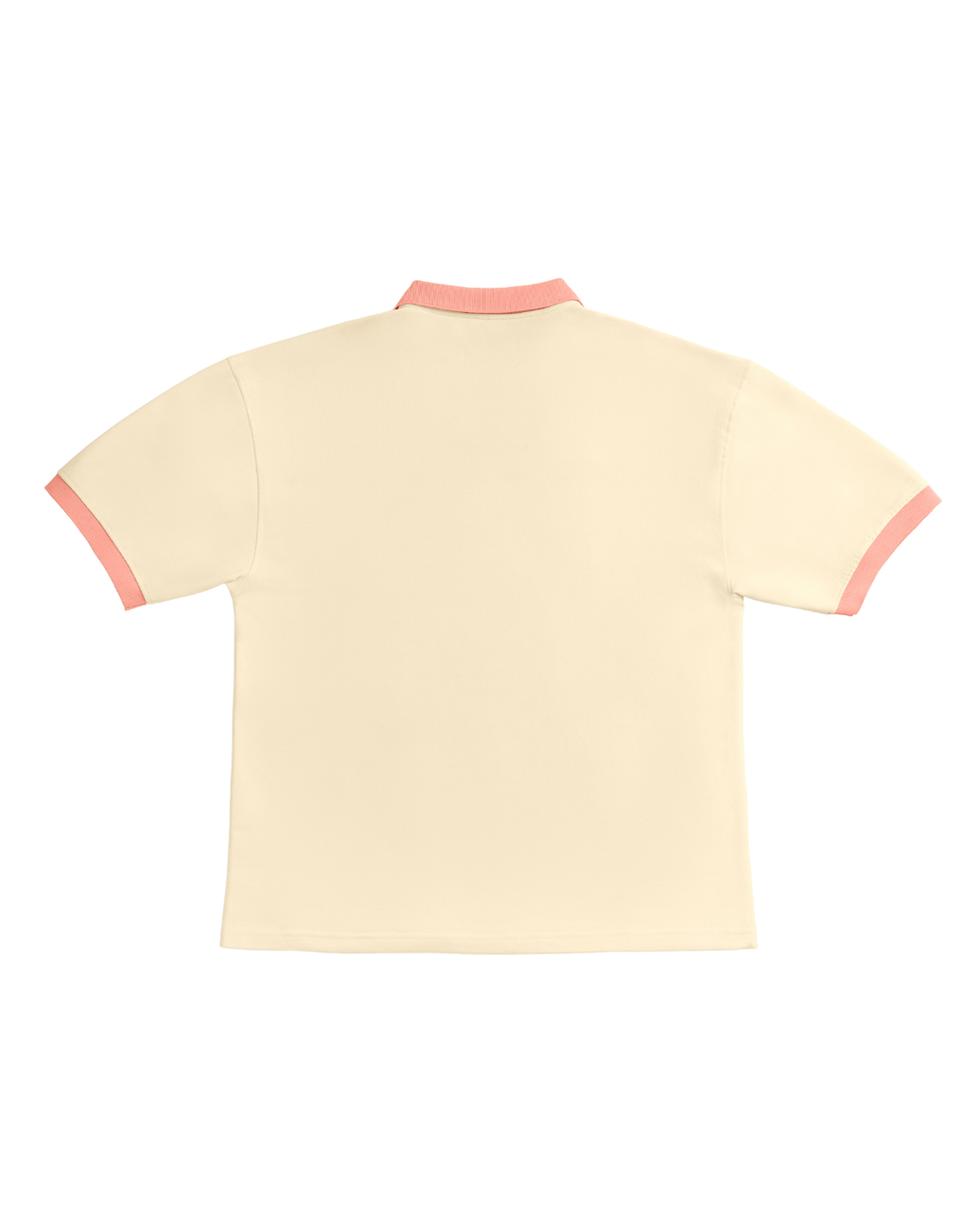 Contrast Collar Polo - Antique White/Pink