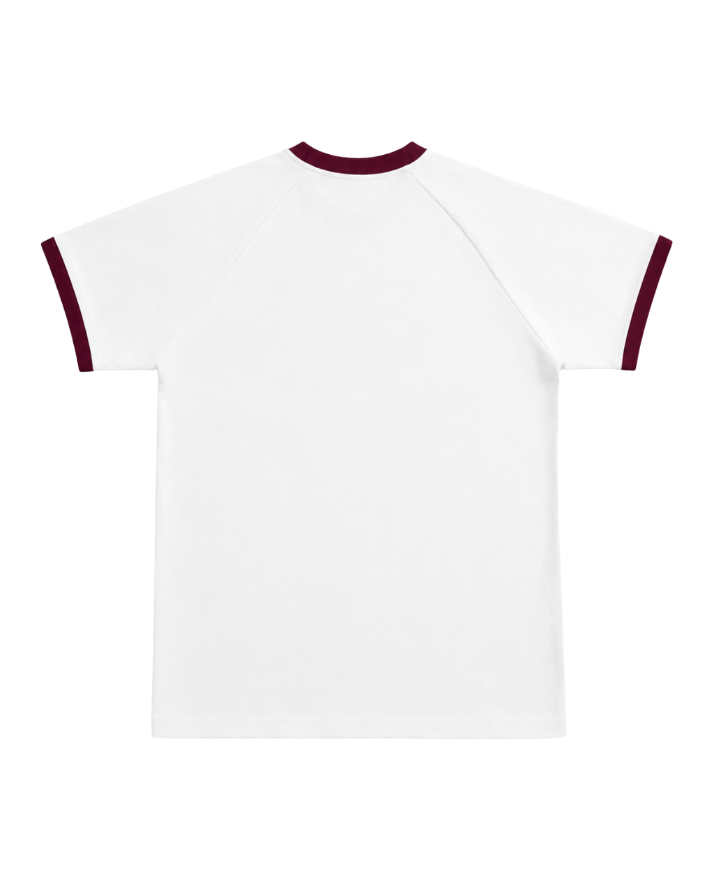 Ringer Raglan Tee - White / Burgundy