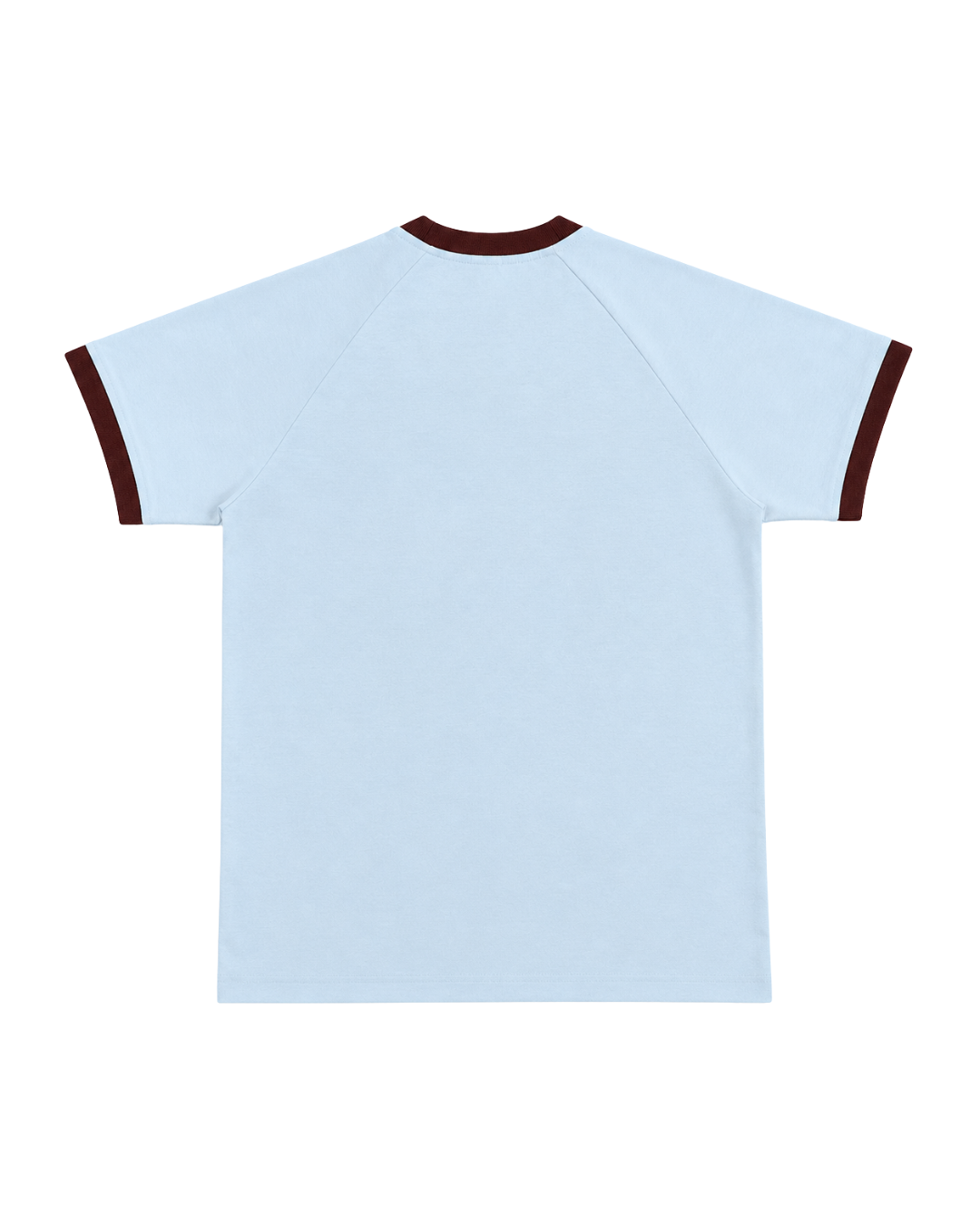 Ringer Raglan Tee - Powder Blue/ Coffee Bean