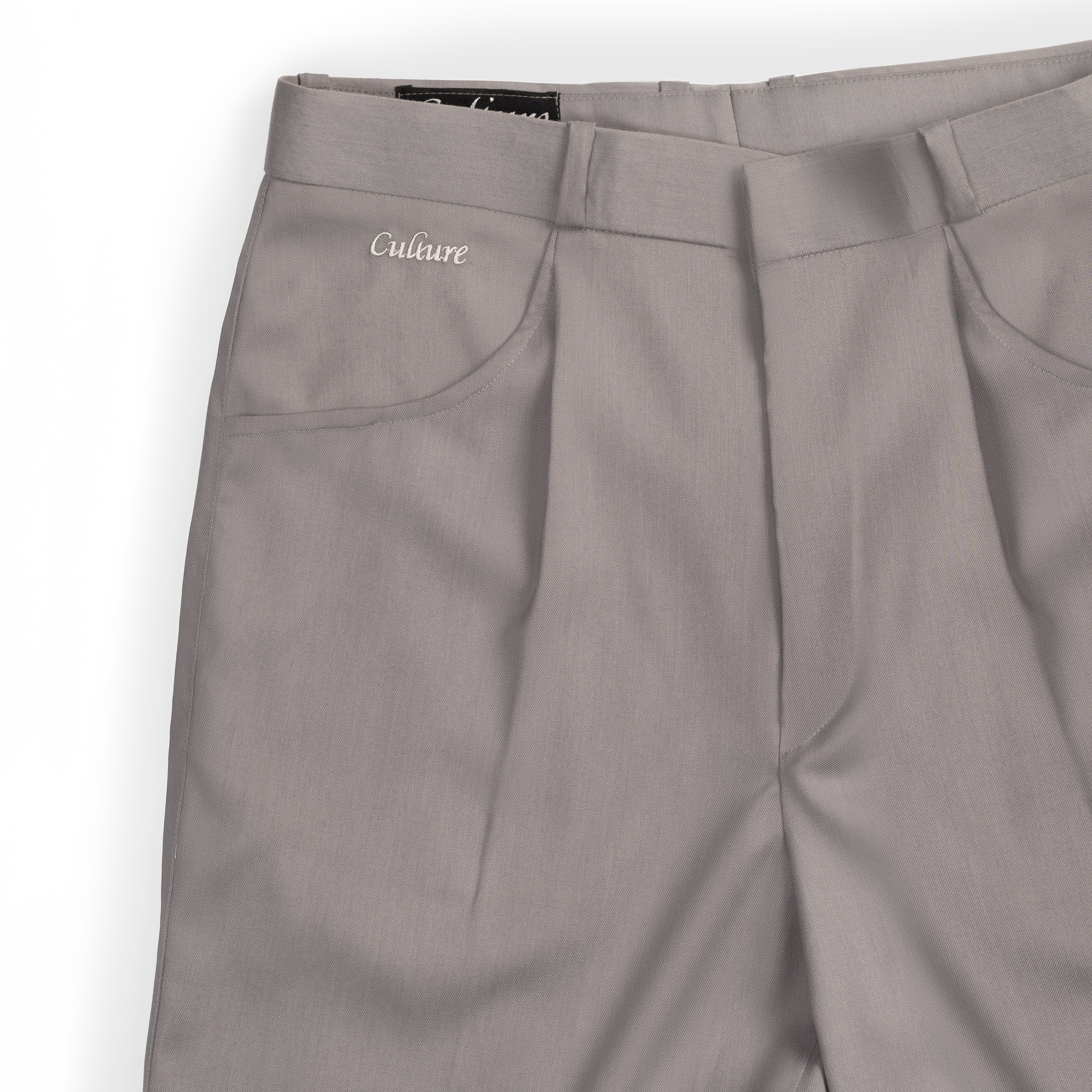Rich Pleated Pants - Light Grey