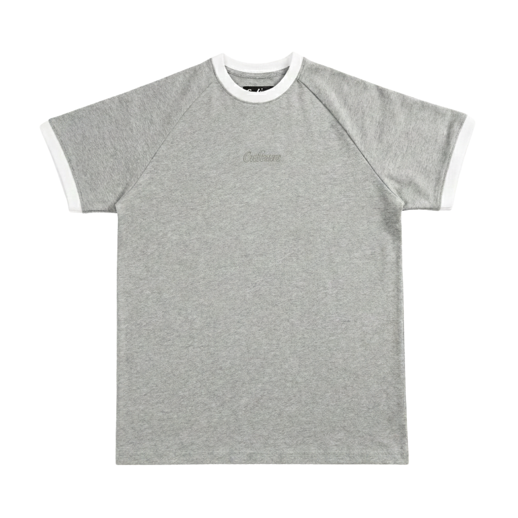 Ringer Raglan Tee - Grey / White