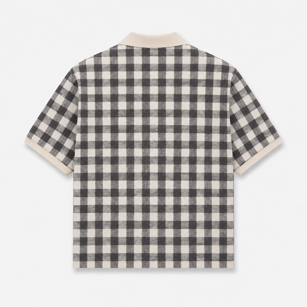 Checkered Polo shirt - Black / offwhite