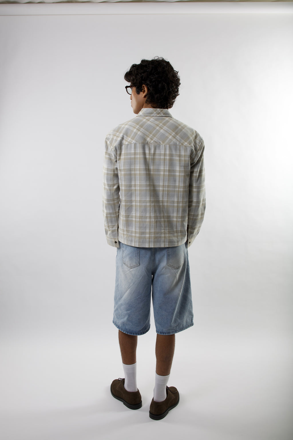 Flannel Polo Shirt - Beige