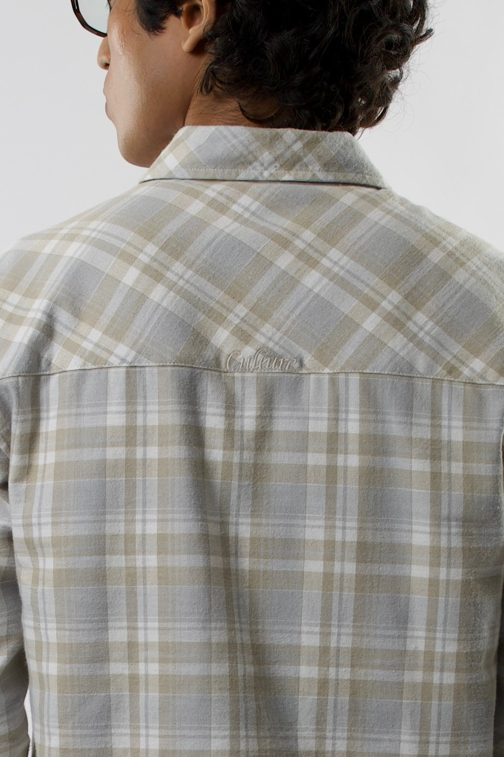Flannel Polo Shirt - Beige