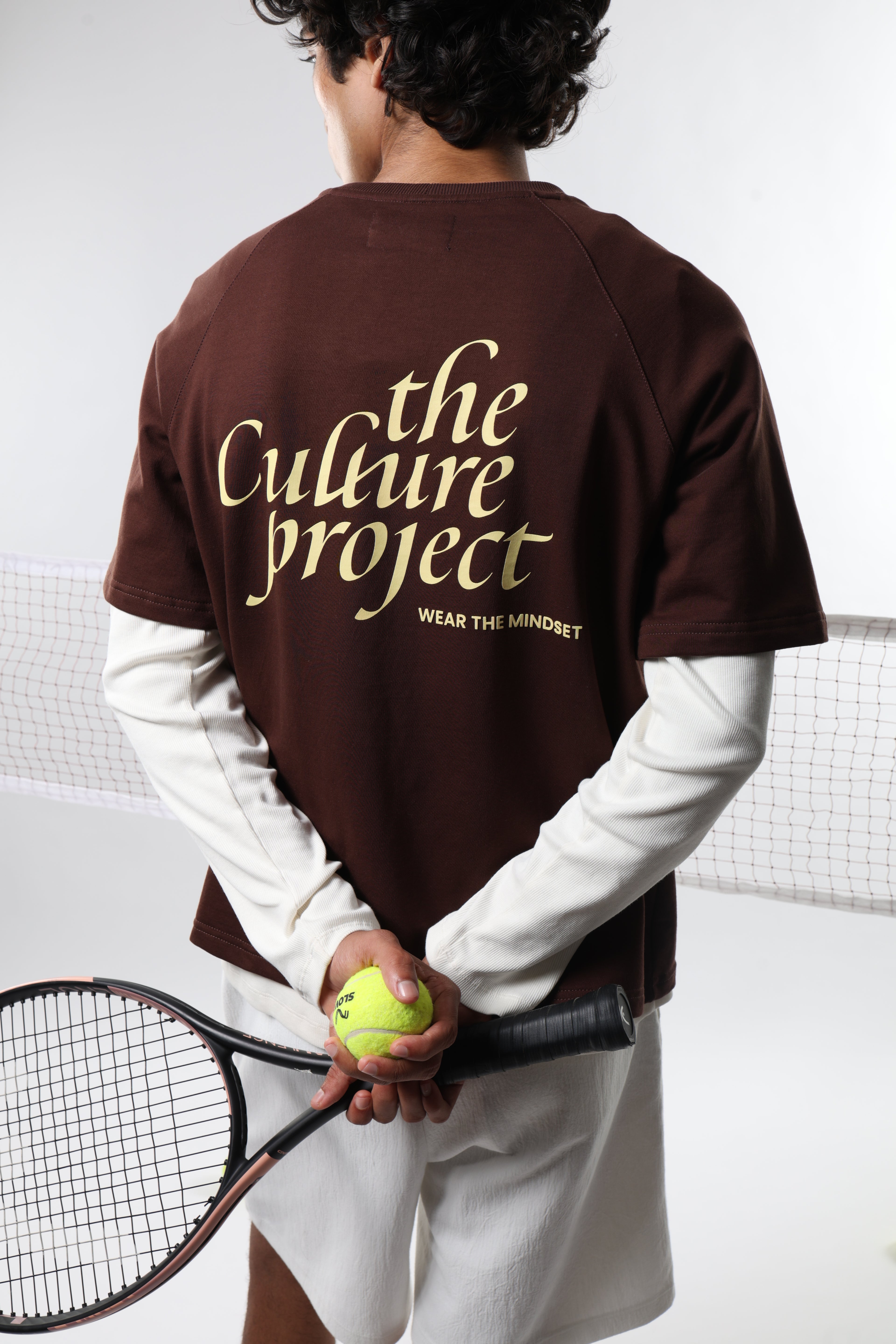 Short Sleeve Oversized Raglan Tee - Coffee Bean