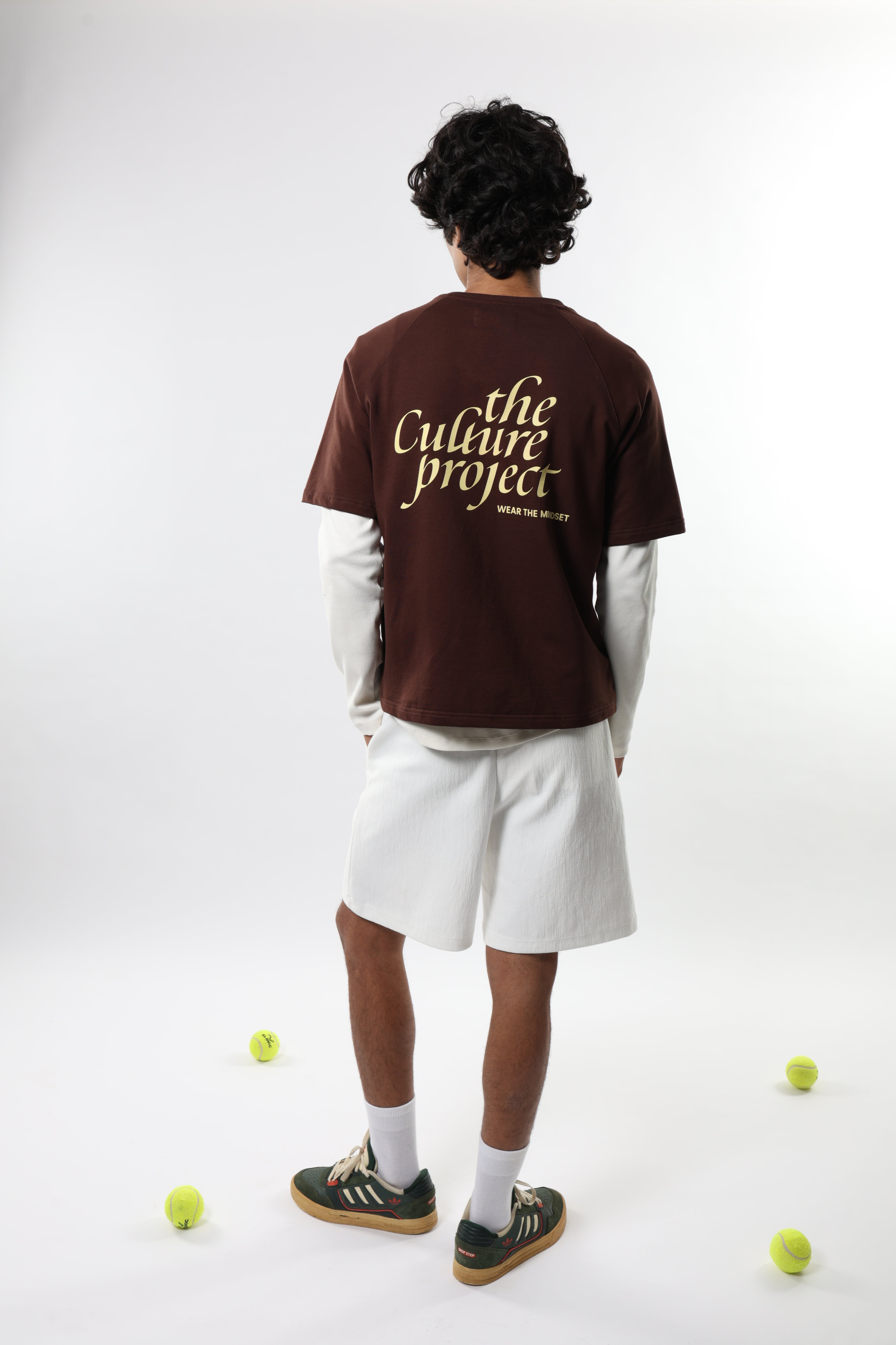 Short Sleeve Oversized Raglan Tee - Coffee Bean