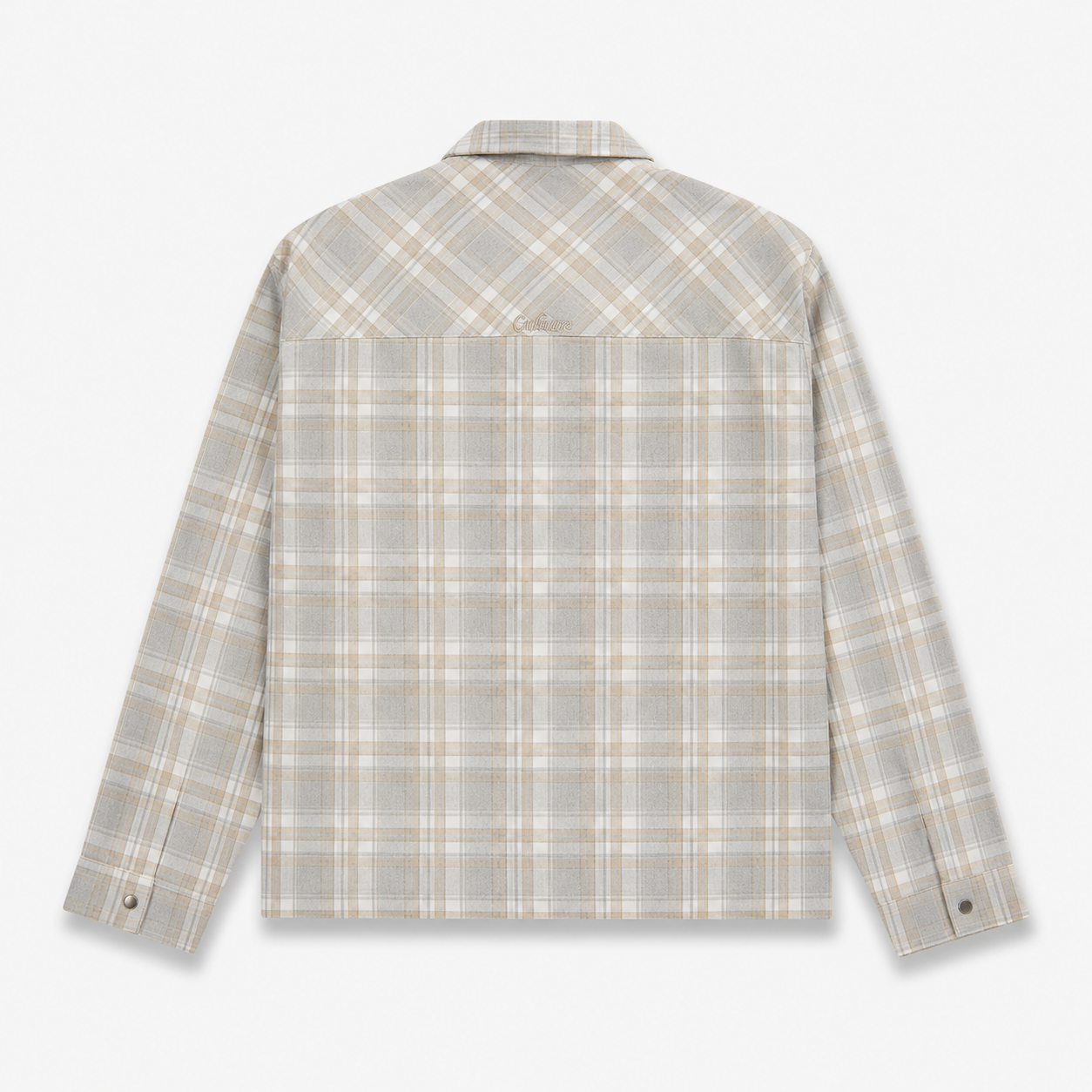 Flannel Polo Shirt - Beige