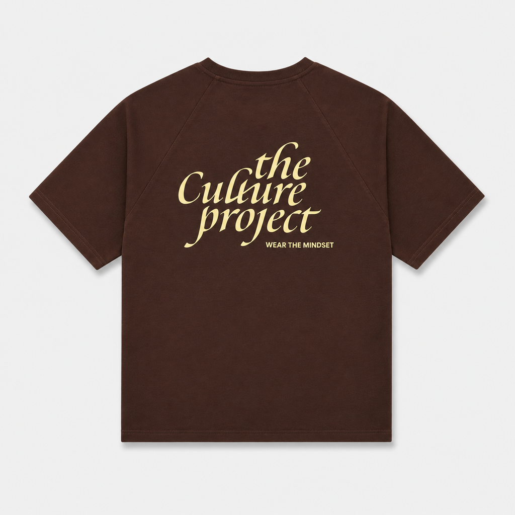 Short Sleeve Oversized Raglan Tee - Coffee Bean