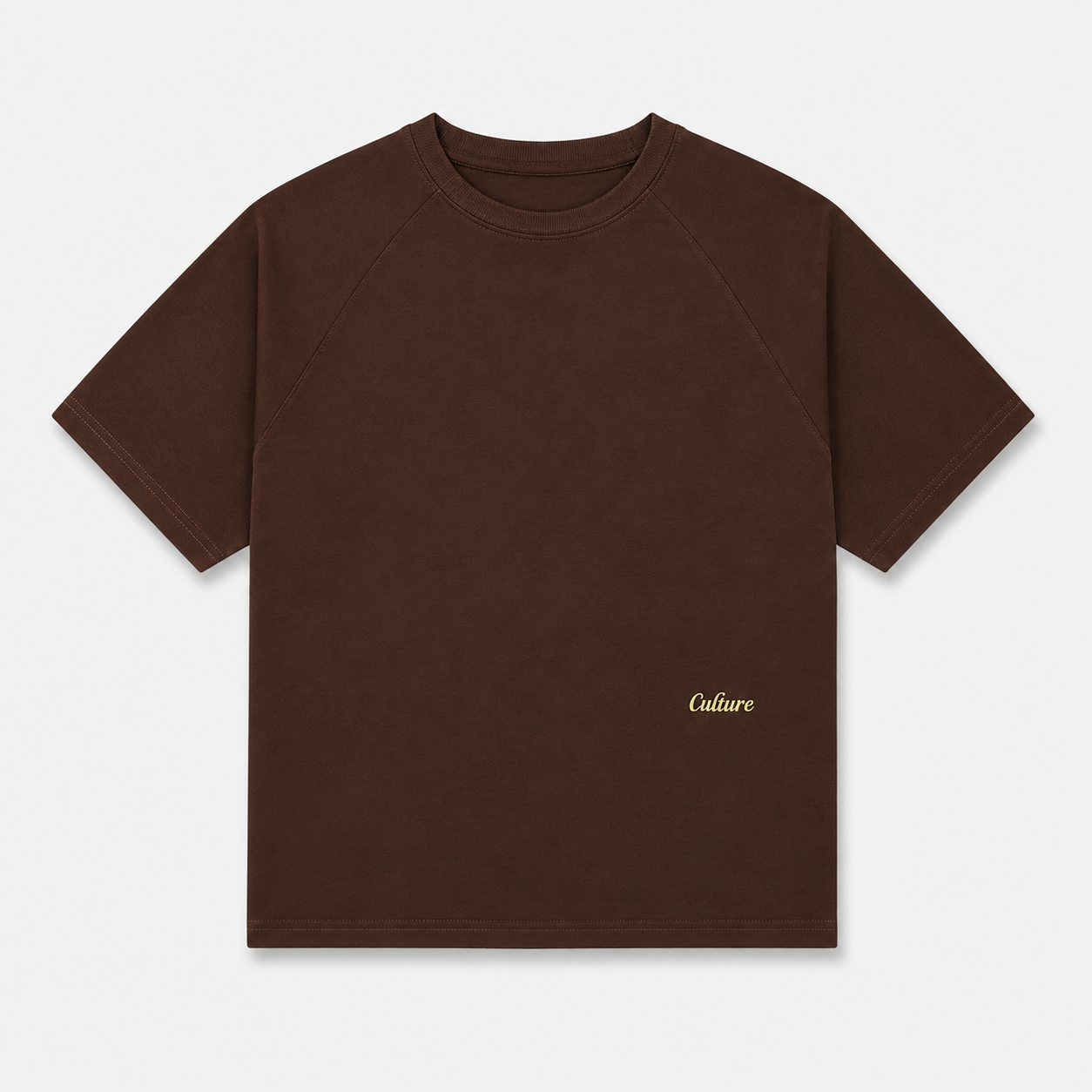Short Sleeve Oversized Raglan Tee - Coffee Bean