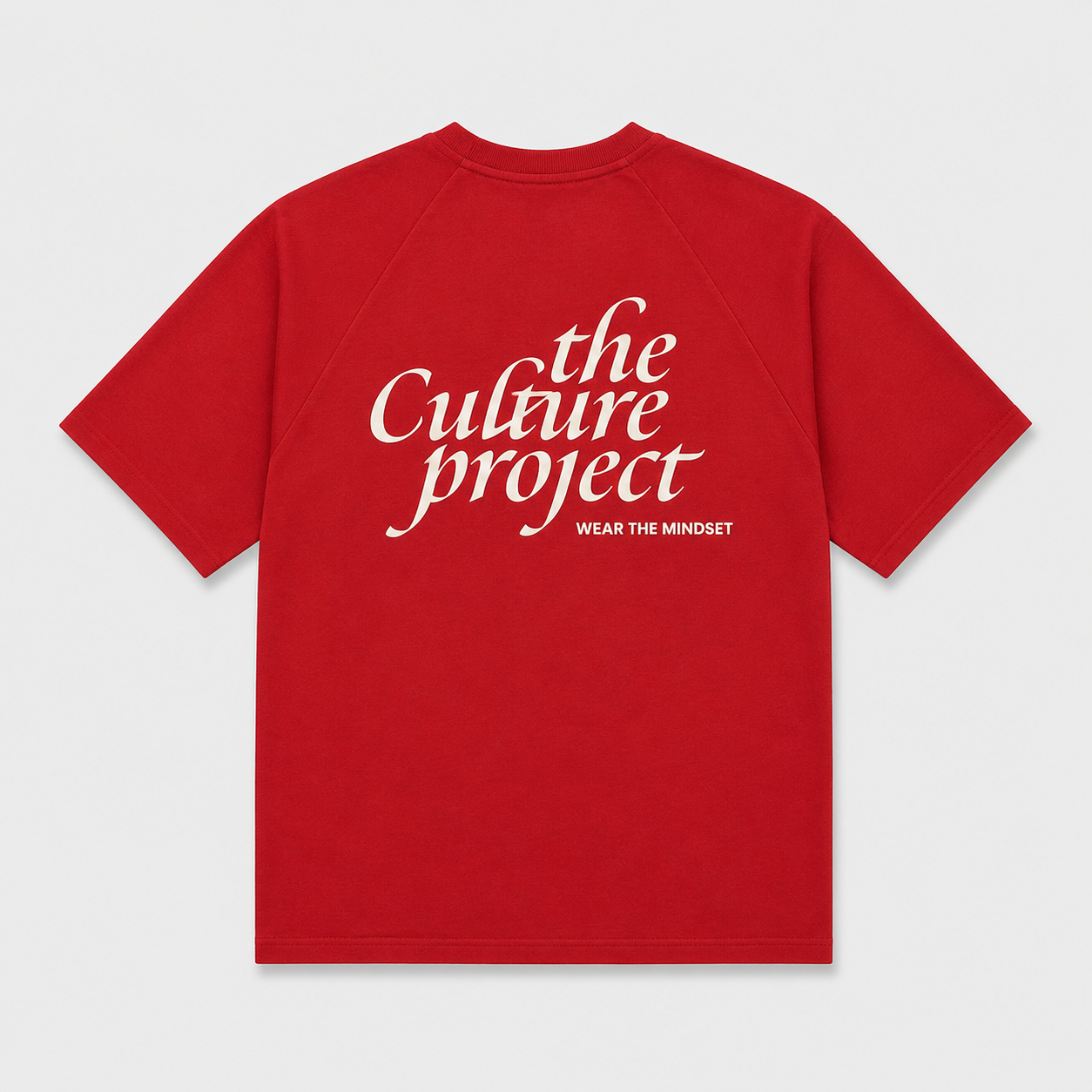 Short Sleeve Oversized Raglan Tee - Red